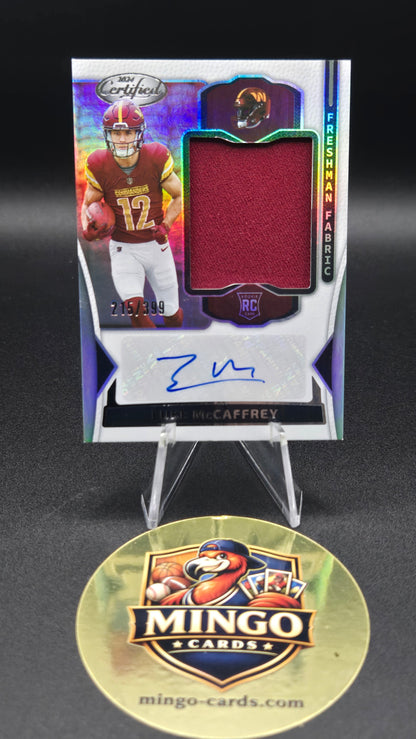 2024 Panini Certified Luke McCaffrey RPA Auto Jersey RC #FMS-LMY /399 Commanders