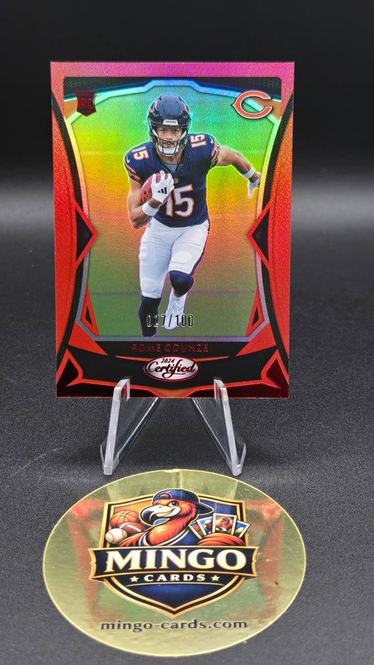 2024 Panini Certified Rome Odunze RC Red Mirror /100 #107 RC Bears