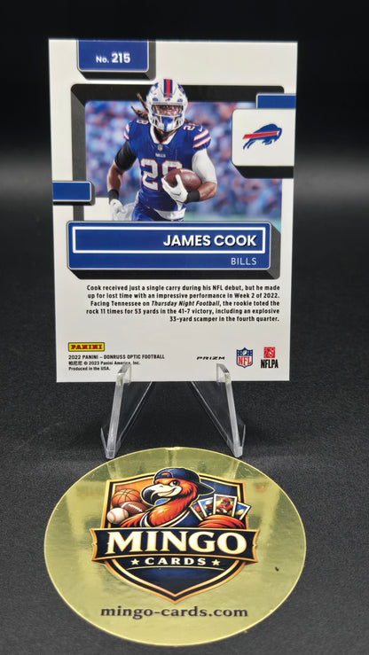 2022 Panini Donruss Optic James Cook #215 Holo Rated Rookie RC Buffalo Bills