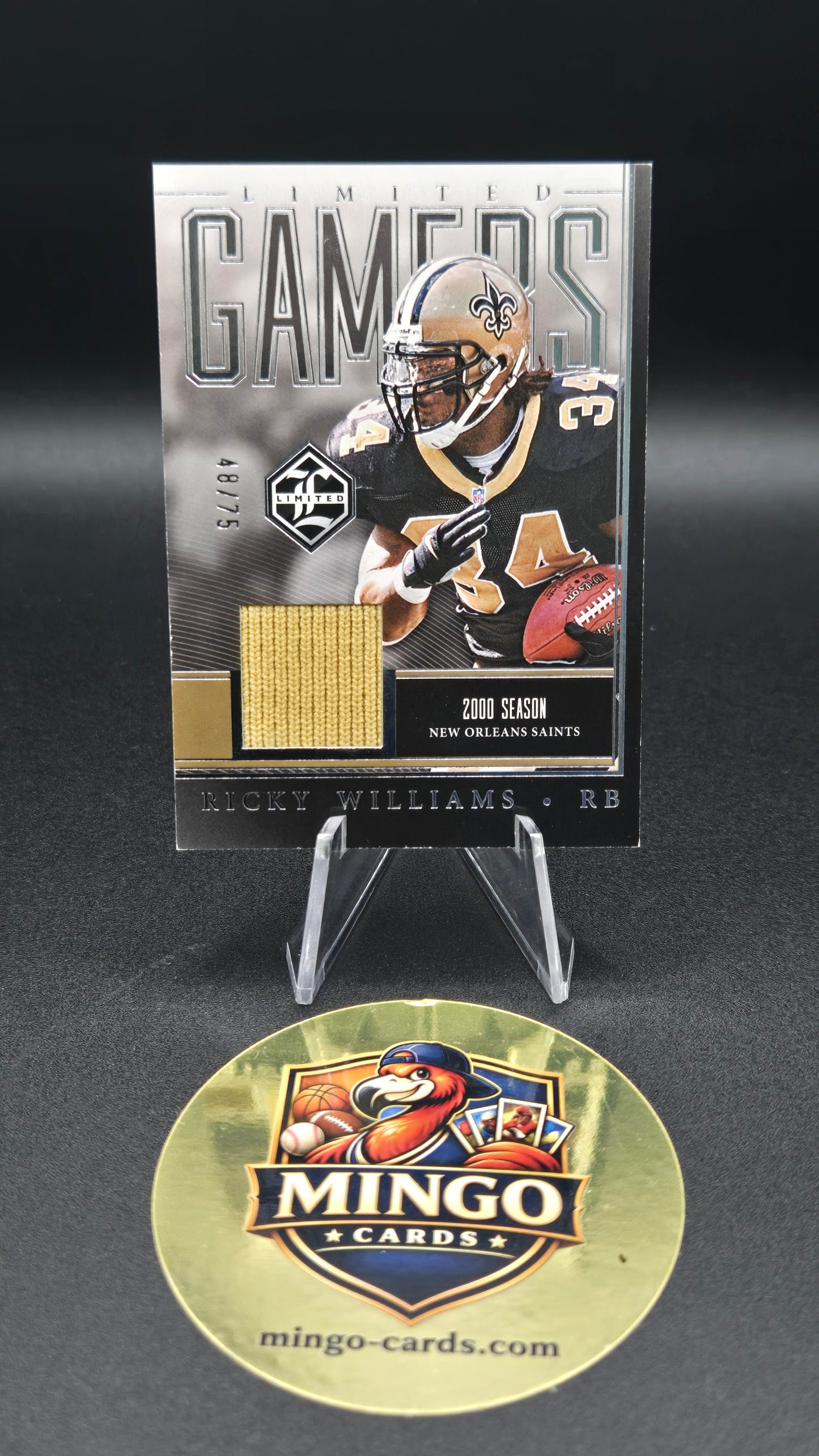 2023 Panini Limited Ricky Williams Limited Gamers Game-Worn Patch LG-RWS /75