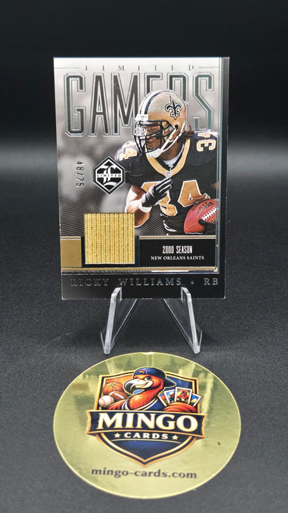 2023 Panini Limited Ricky Williams Limited Gamers Game-Worn Patch LG-RWS /75