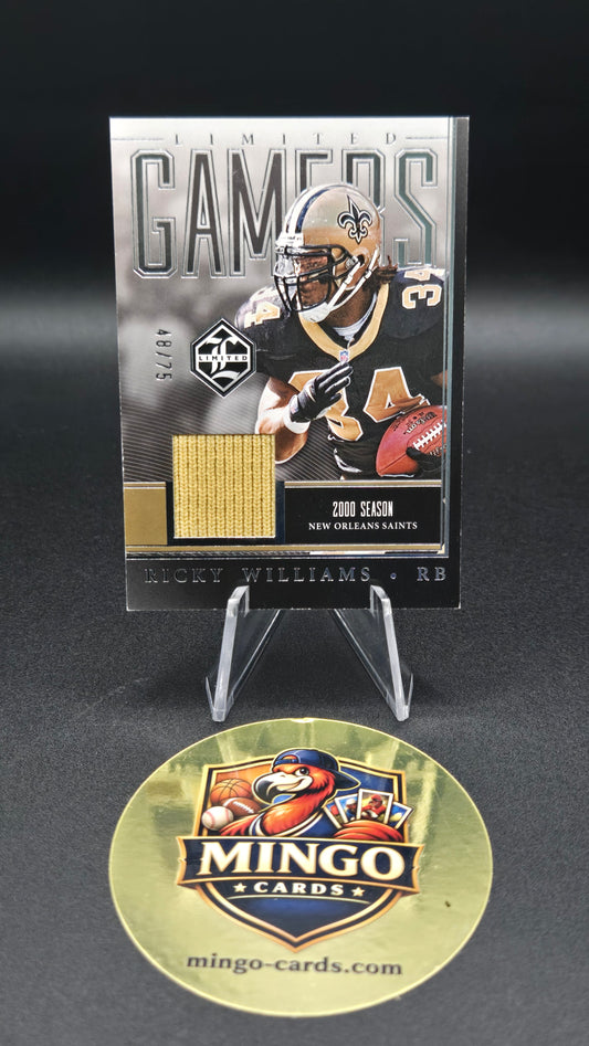 2023 Panini Limited Ricky Williams Limited Gamers Game-Worn Patch LG-RWS /75
