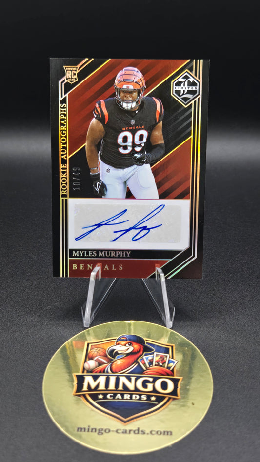 2023 Panini Limited Myles Murphy Rookie Autographs Ruby RC Auto 10/49