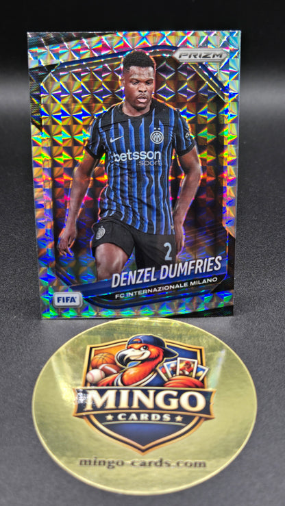 2025-26 Panini Prizm FIFA Soccer Denzel Dumfries #81 Mosaic Refractor Inter Milan