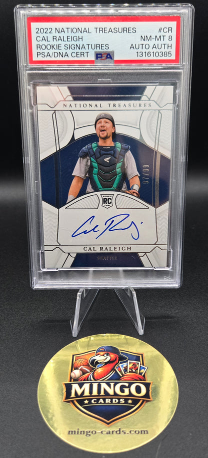 2022 Panini National Treasures Cal Raleigh RS-CR Rookie Auto /99 PSA 8 RC