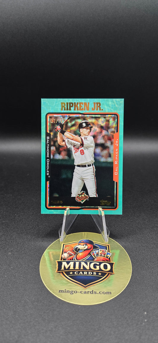 Cal Ripken Jr 2025 Topps Archives #230 Aqua Scope Foilboard /75 Orioles HOF