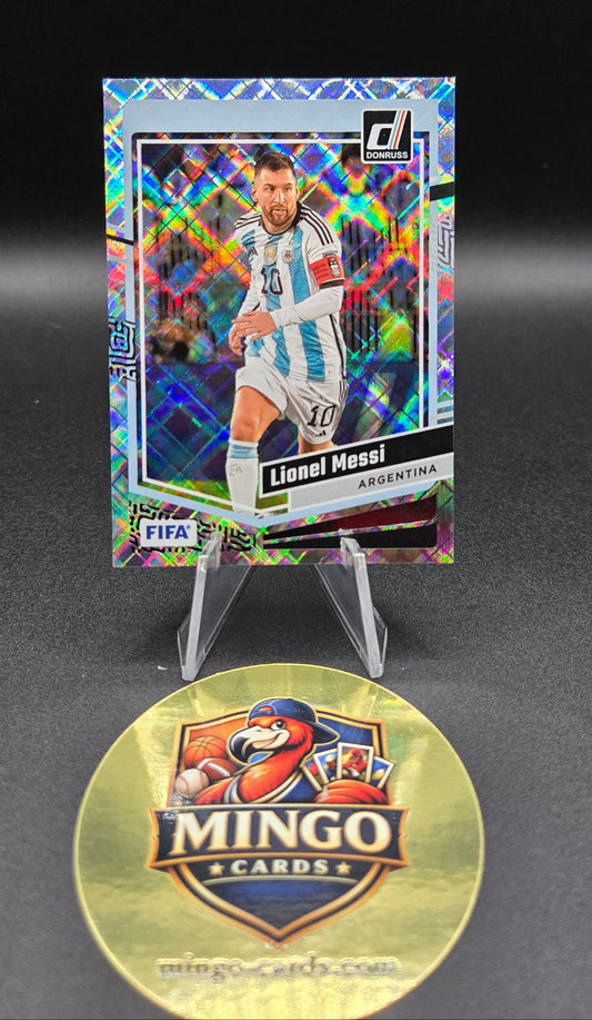 Colorful trading card with a gold Mingo label on a black background