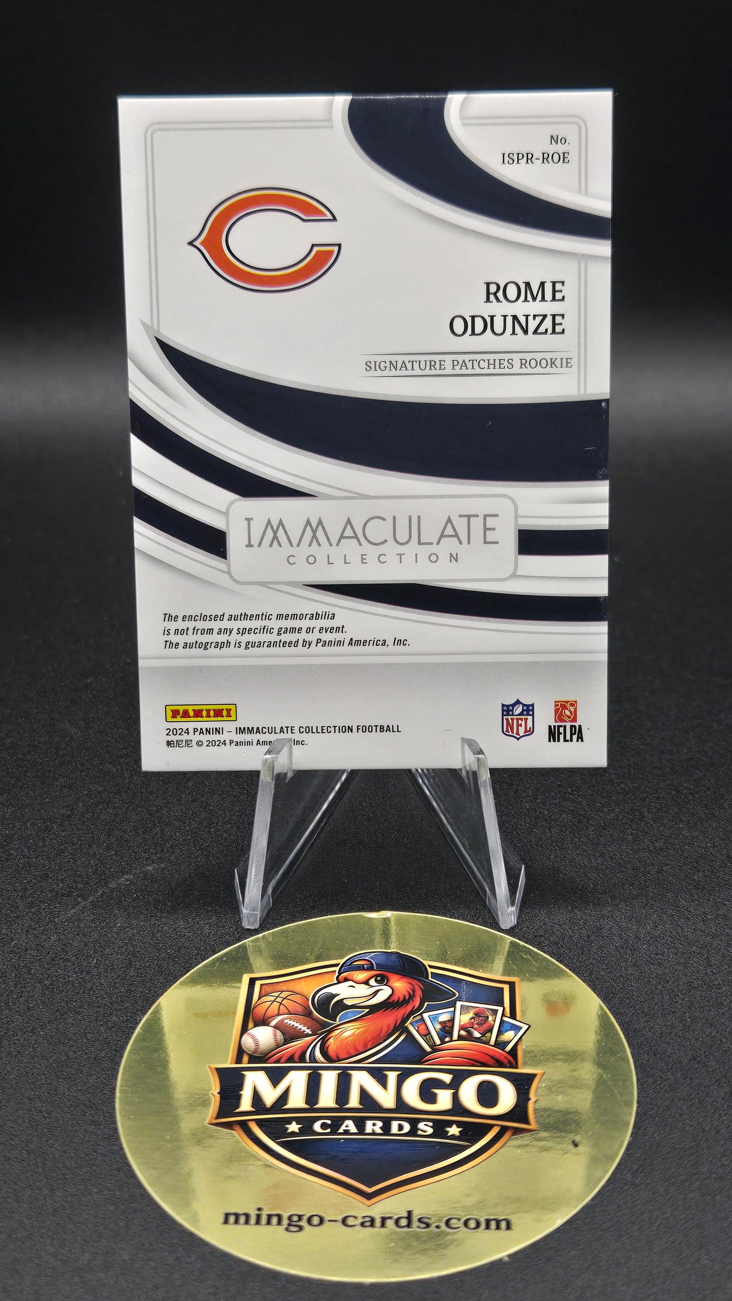 2024 Panini Immaculate Rome Odunze RC Dual Patch (Tri-Color) On-Card Auto Gold /25 Bears