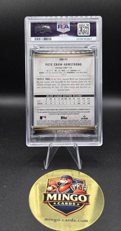 2024 Topps Triple Threads Pete Crow-Armstrong #RAR-PC RLC Amethyst RC Auto /75 PSA 8