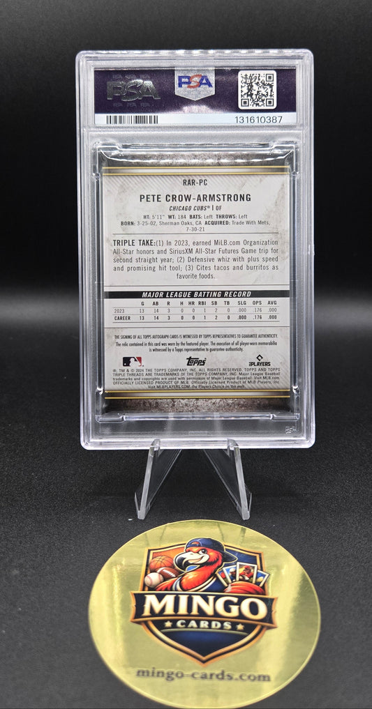 2024 Topps Triple Threads Pete Crow-Armstrong #RAR-PC RLC Amethyst RC Auto /75 PSA 8
