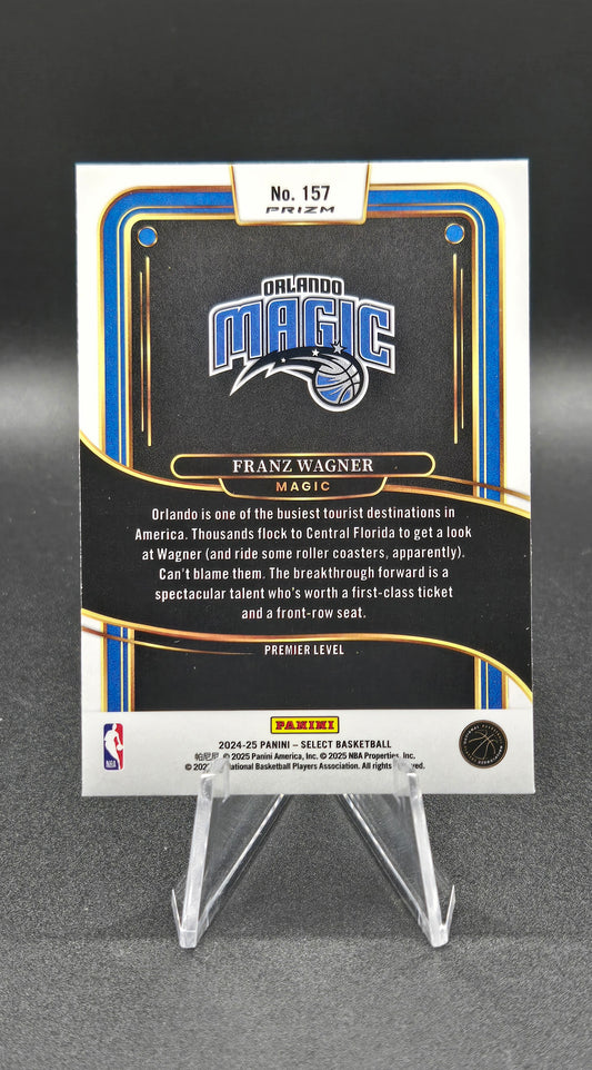 2024-25 Panini Select Franz Wagner Premier Level #157 Blue Cracked Ice Prizm — Orlando Magic