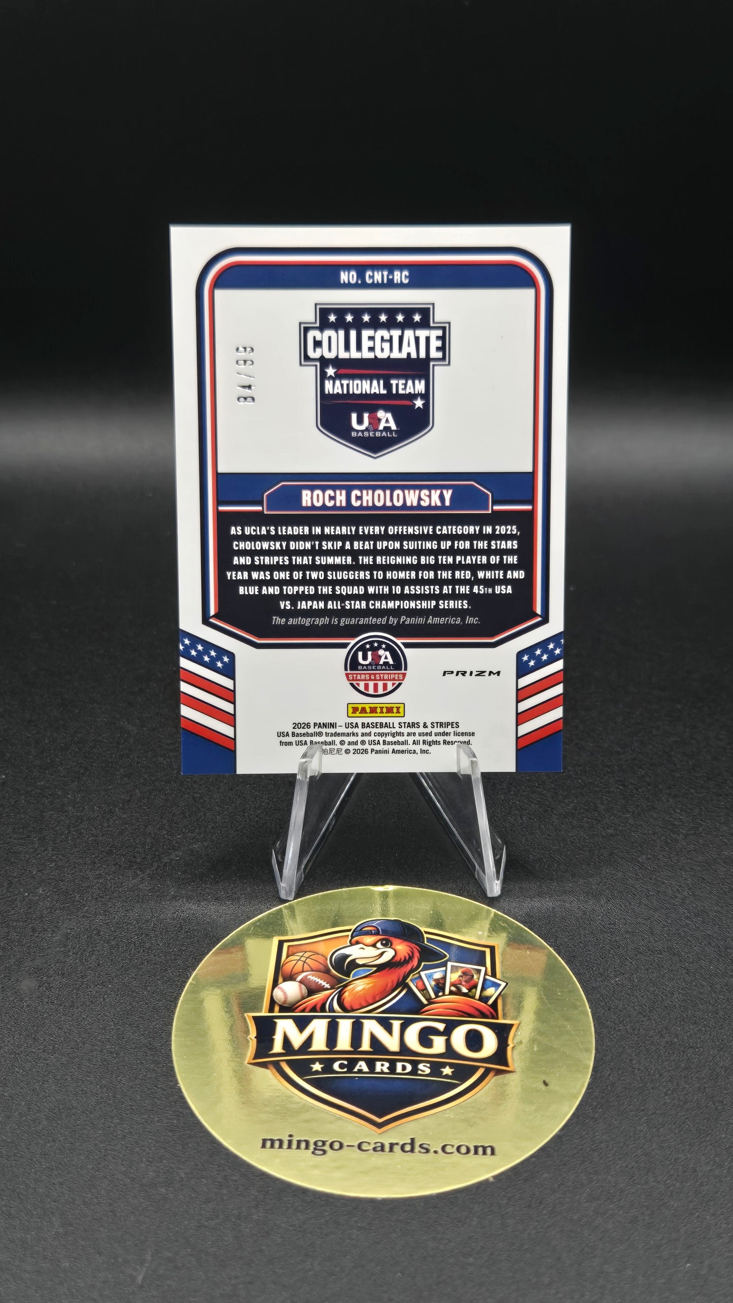 2026 Panini USA Baseball Stars & Stripes Roch Cholowsky Auto RC 84/99