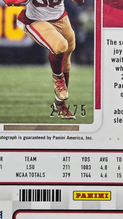 2022 Panini Contenders Optic Tyrion Davis-Price RC Auto Blue /75 49ers Rookie Ticket