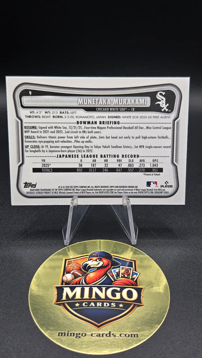 2026 Bowman Chrome Munetaka Murakami #9 Mojo Refractor RC White Sox