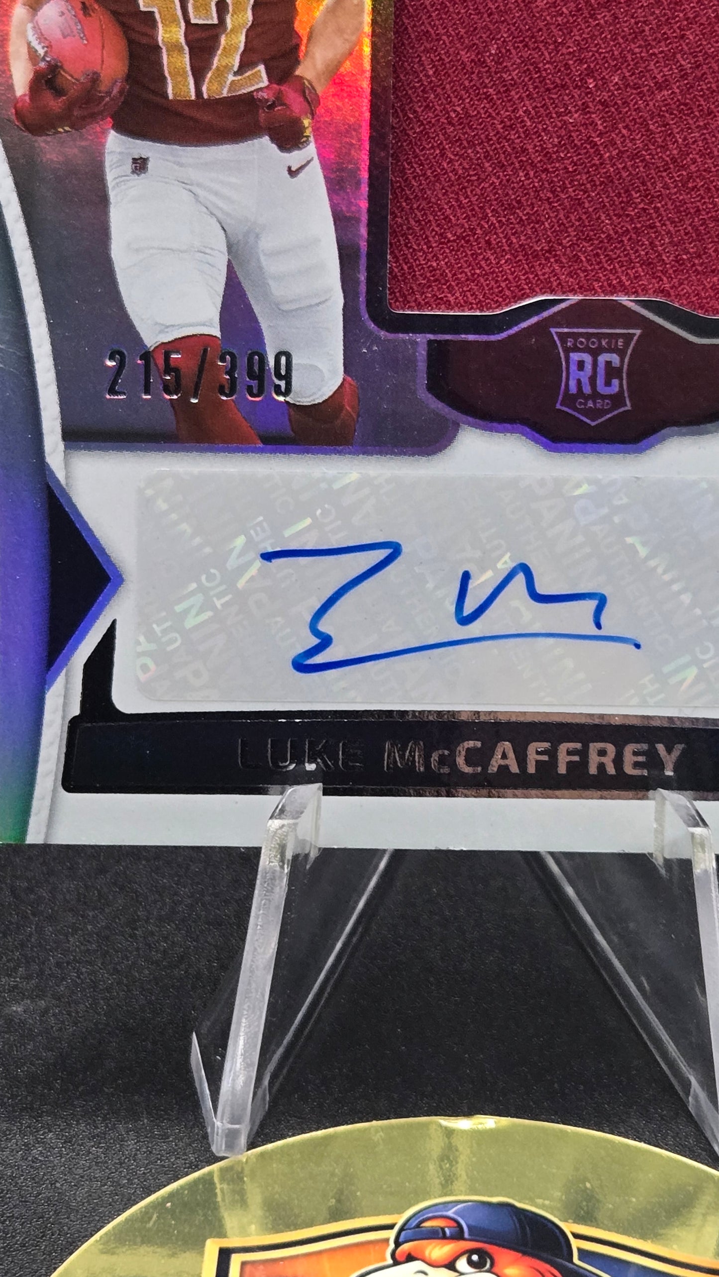 2024 Panini Certified Luke McCaffrey RPA Auto Jersey RC #FMS-LMY /399 Commanders
