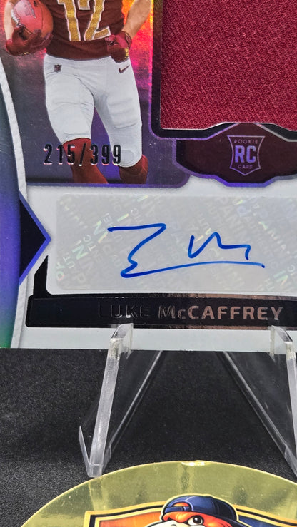 2024 Panini Certified Luke McCaffrey RPA Auto Jersey RC #FMS-LMY /399 Commanders