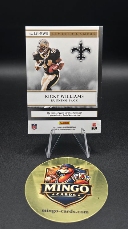 2023 Panini Limited Ricky Williams Limited Gamers Game-Worn Patch LG-RWS /75