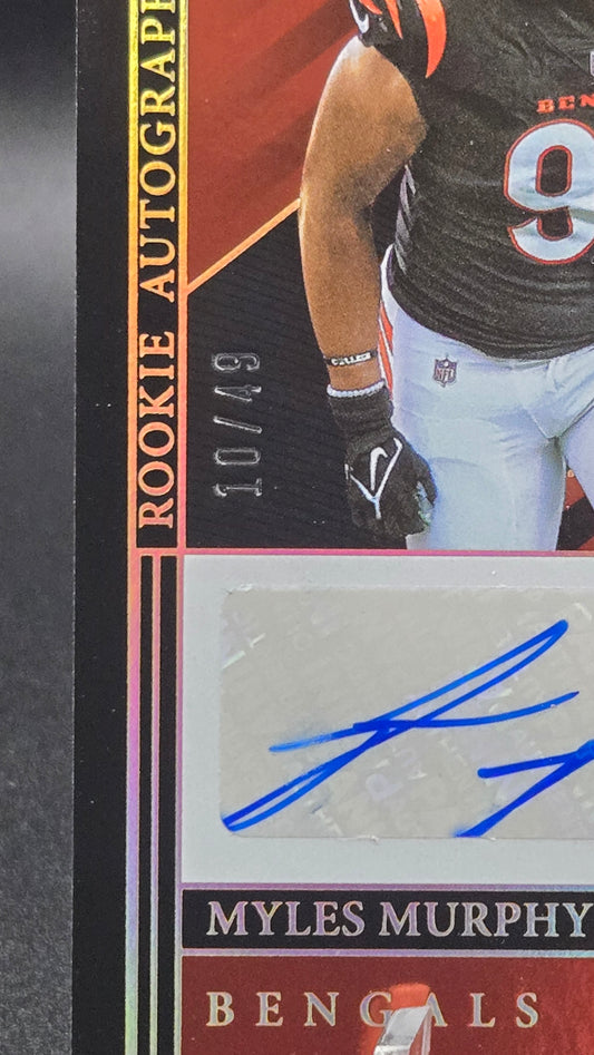 2023 Panini Limited Myles Murphy Rookie Autographs Ruby RC Auto 10/49