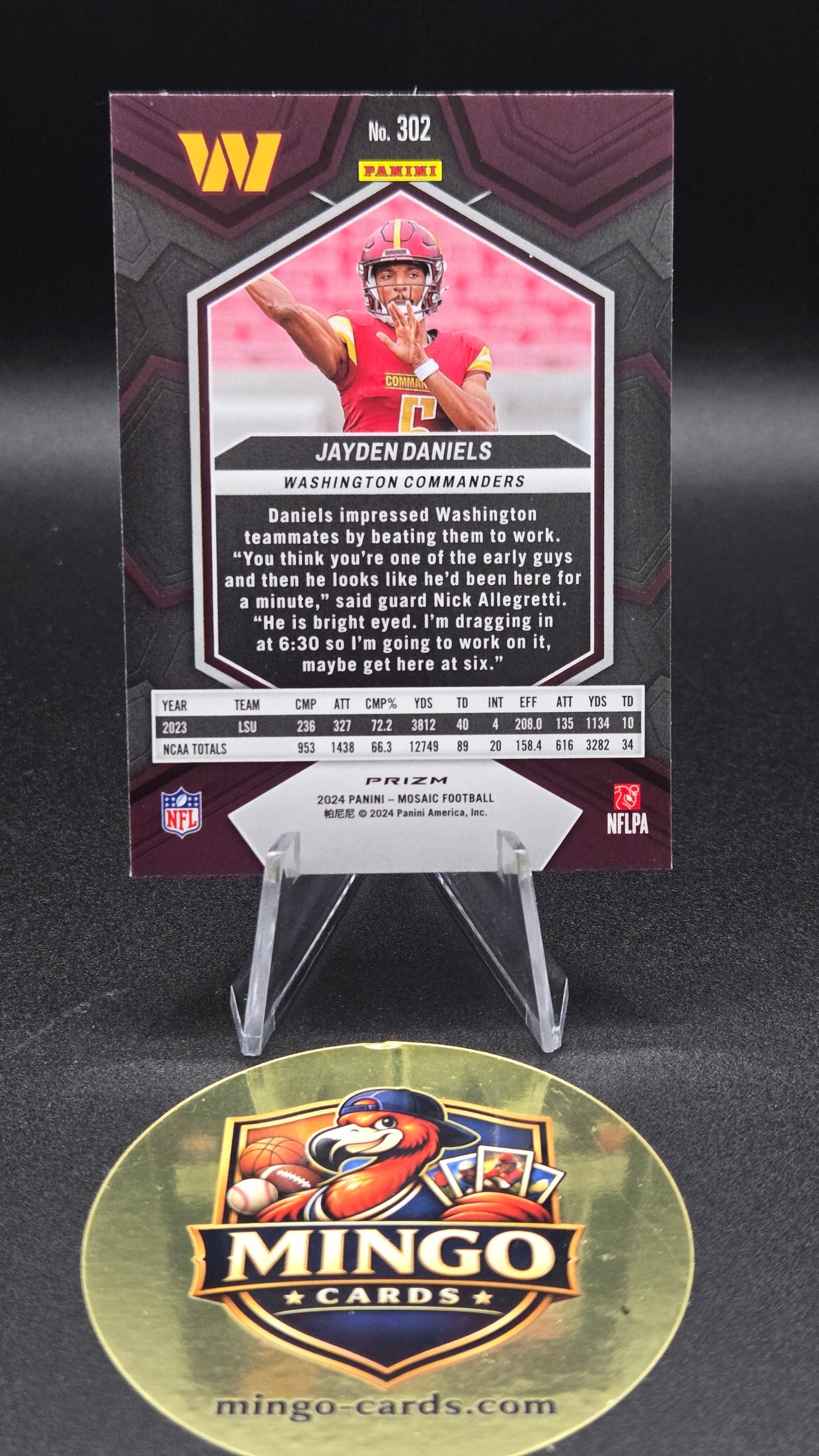 2024 Panini Mosaic Jayden Daniels RC #302 Rookie Card Mosaic Commanders