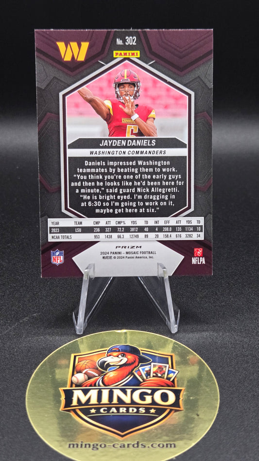 2024 Panini Mosaic Jayden Daniels RC #302 Rookie Card Mosaic Commanders