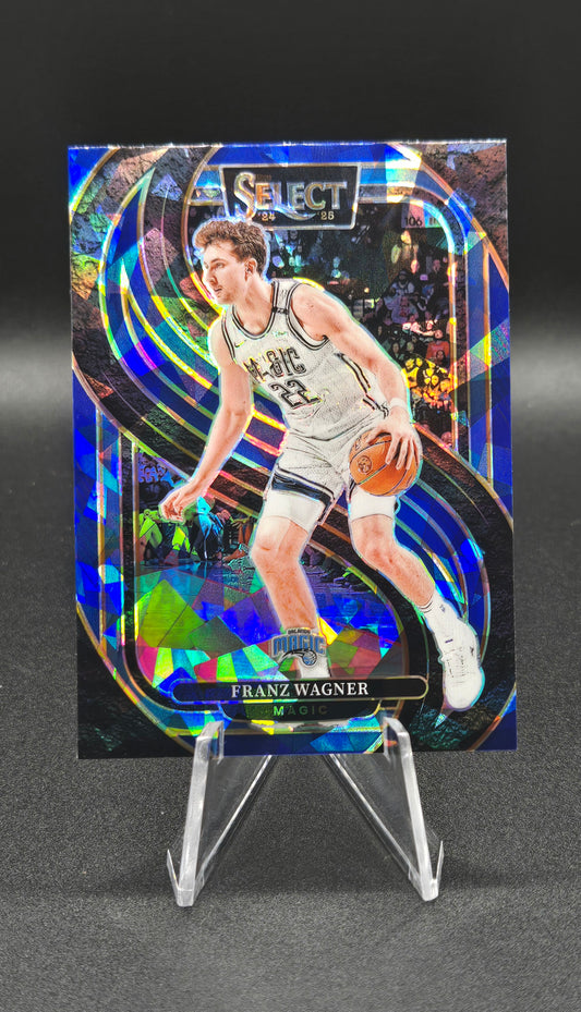 2024-25 Panini Select Franz Wagner Premier Level #157 Blue Cracked Ice Prizm — Orlando Magic