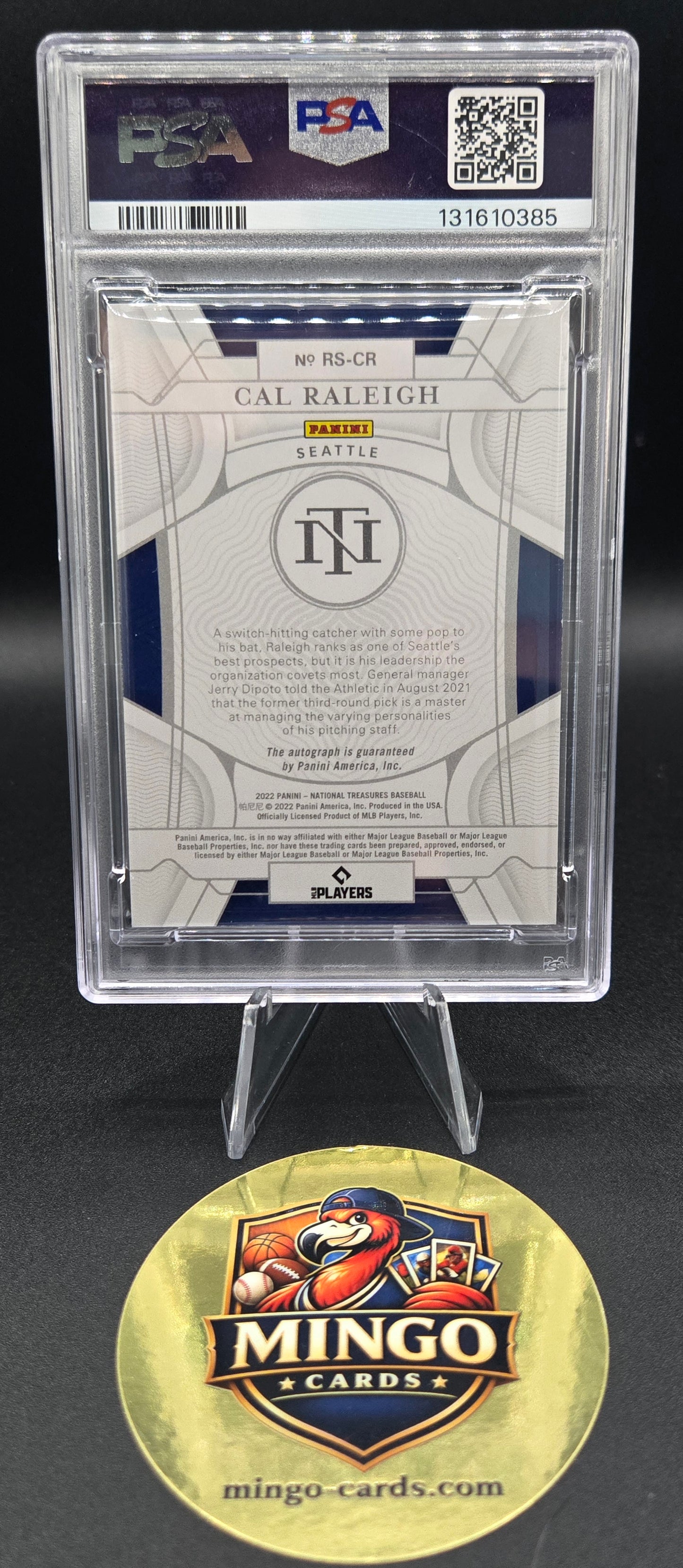 2022 Panini National Treasures Cal Raleigh RS-CR Rookie Auto /99 PSA 8 RC