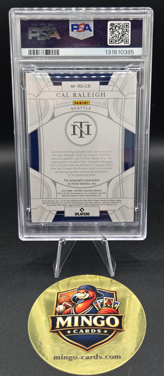 2022 Panini National Treasures Cal Raleigh RS-CR Rookie Auto /99 PSA 8 RC