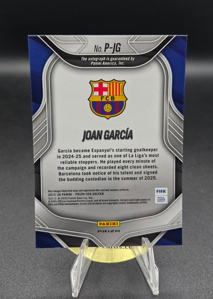 2025-26 Prizm FIFA Joan Garcia Penmanship Auto Red Pulsar #P-JG