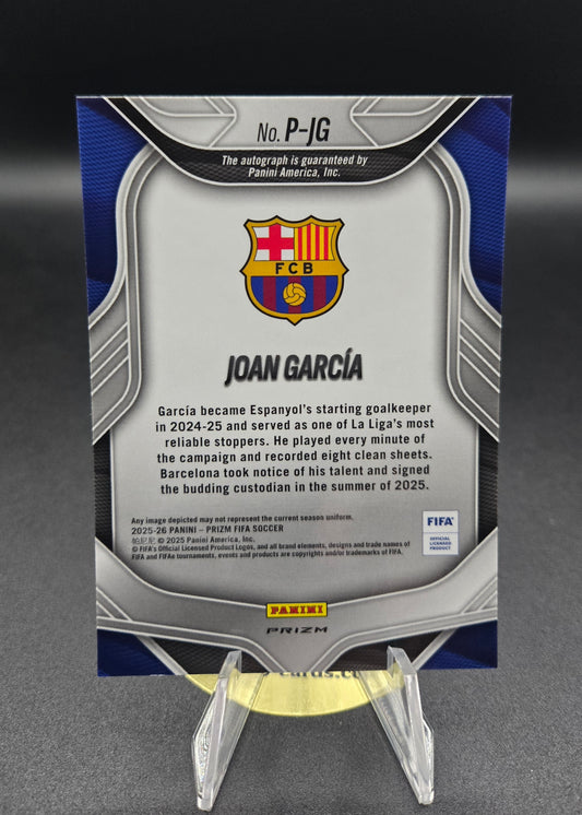 2025-26 Prizm FIFA Joan Garcia Penmanship Auto Red Pulsar #P-JG