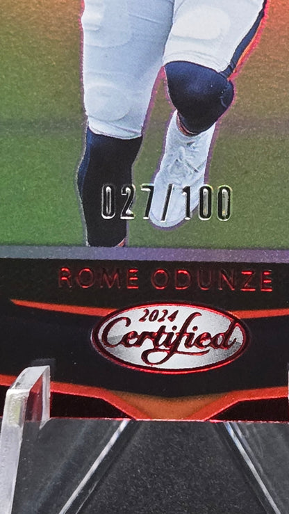 2024 Panini Certified Rome Odunze RC Red Mirror /100 #107 RC Bears
