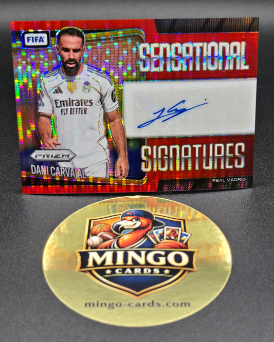 2025-26 Panini Prizm FIFA Dani Carvajal #SS-DC Sensational Signatures Red Pulsar Auto RC