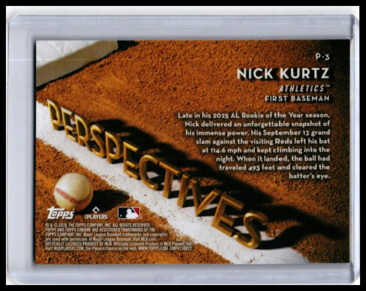 Topps Chrome Perspectives Nick Kurtz #3 Baltimore Orioles — back