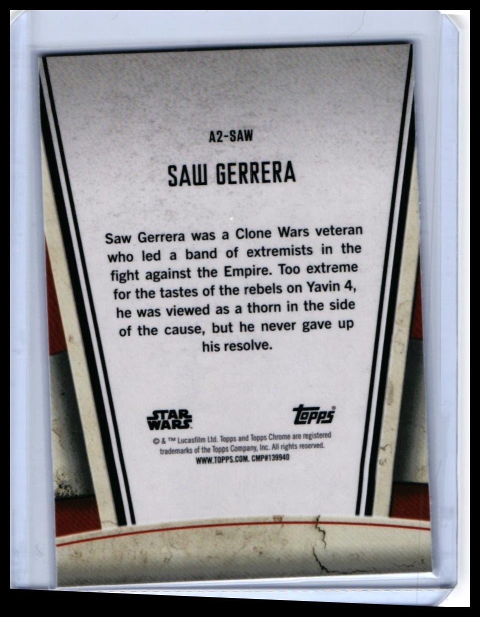 Topps Chrome Star Wars Andor Saw Gerrera #A2-SAW — back